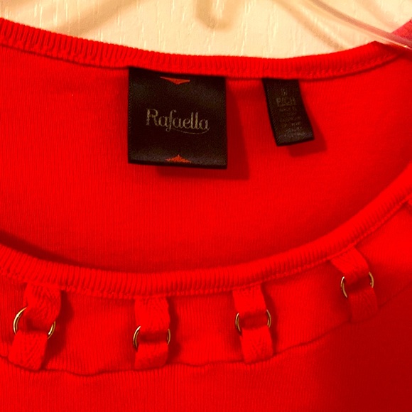 Rafaella Red Size Small Top Shirt Detailed Neck line. Worn Once EUC ❤️ - Picture 3 of 8